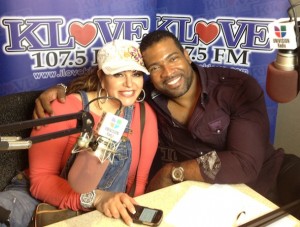 Carlos with Jenni Rivera after a radio interview at KLOVE in September of 2012.