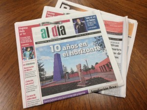 Al Dia 10- year anniversary paper