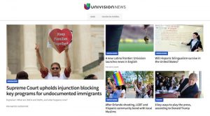 Univision News launch homepage