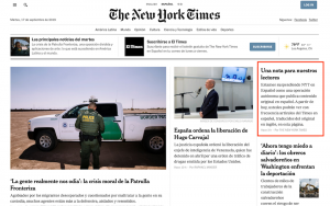 Final NYT en Espanol front page 9-17-19